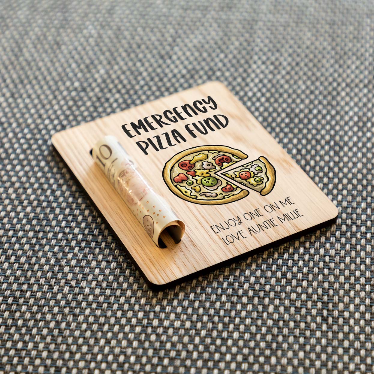 Personalised Emergency Pizza Fund Money Holder Magnet