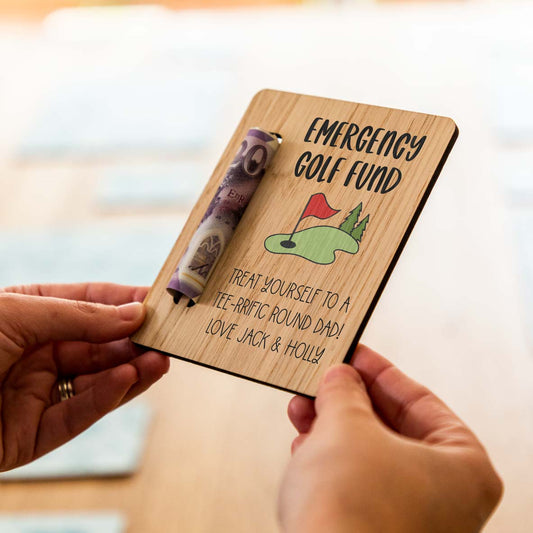 Personalised Emergency Golf Fund Money Holder Magnet