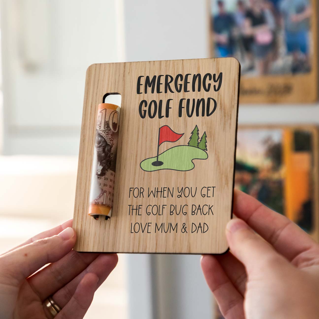 Personalised Emergency Golf Fund Money Holder Magnet