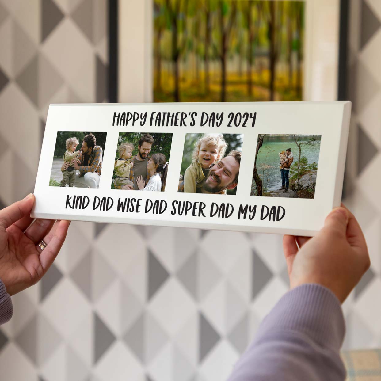 Personalised Photo Plaque With Four Images