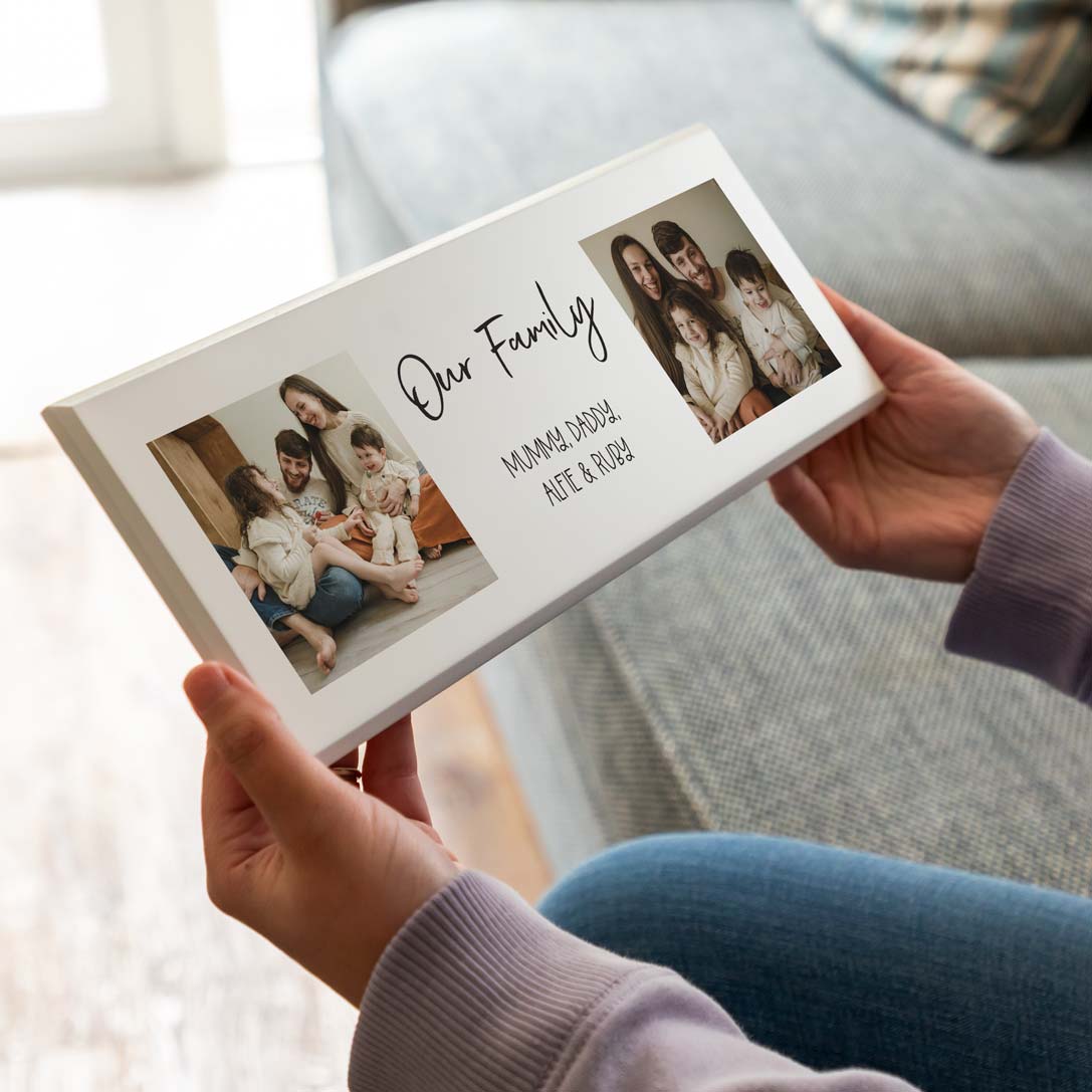 Personalised Family Photo Plaque With Two Images