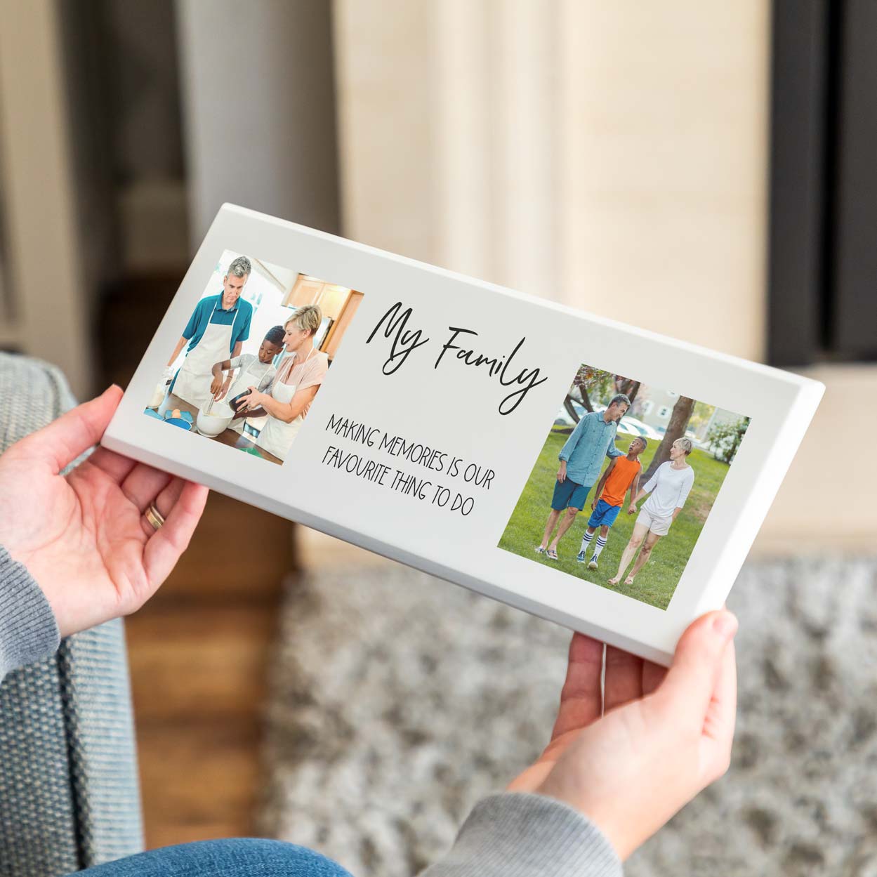 Personalised Family Photo Plaque With Two Images