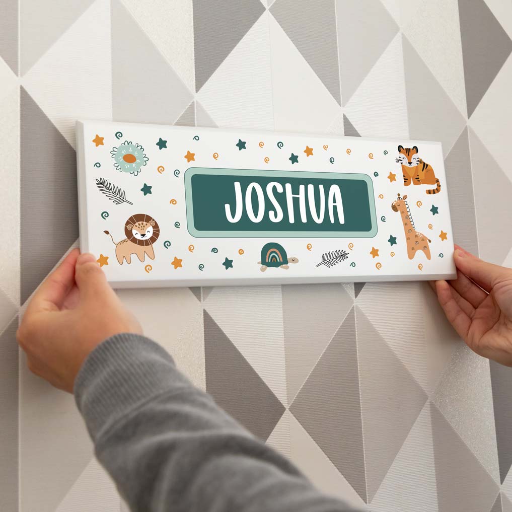Personalised Jungle Animals Bedroom Sign