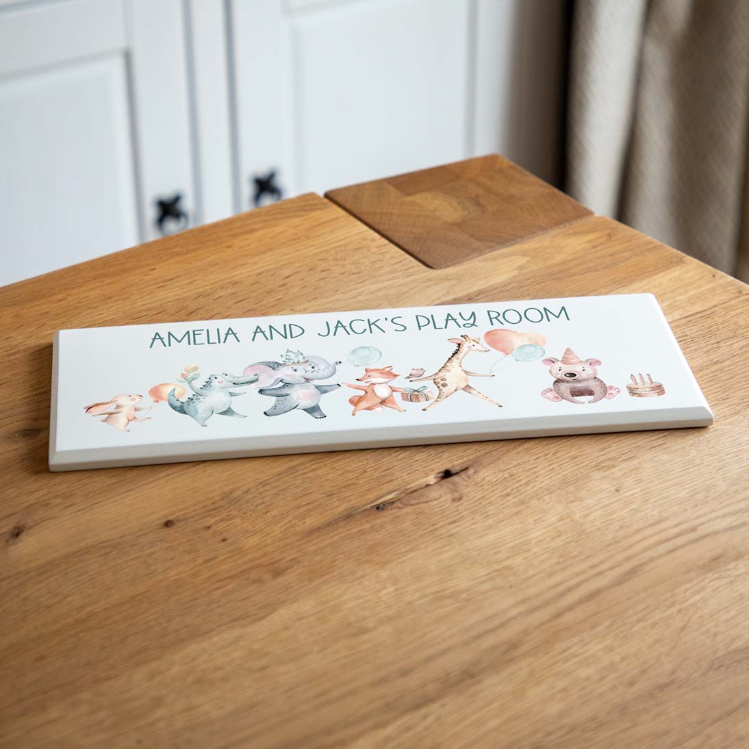 Personalised Jungle Animals Nursery Sign New Baby Gift