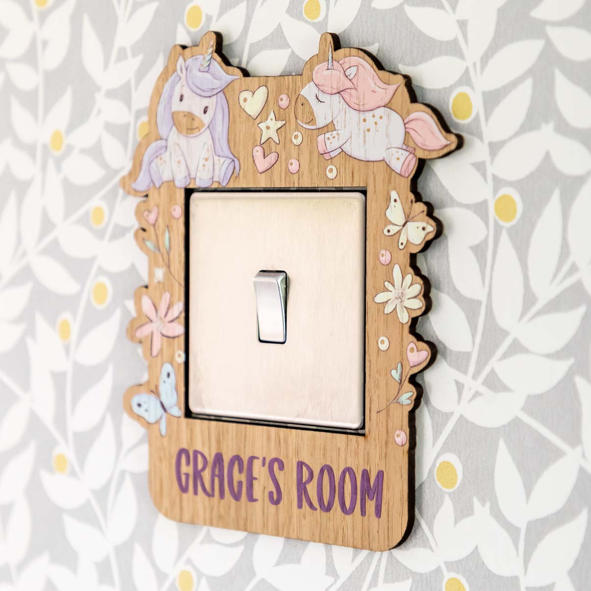 Personalised Unicorn Light Switch Surround