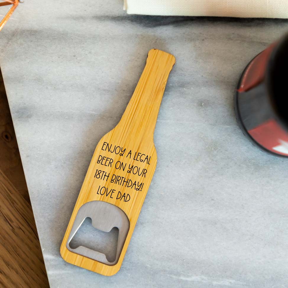 Personalised Beer Bottle Opener 18th Birthday Gift