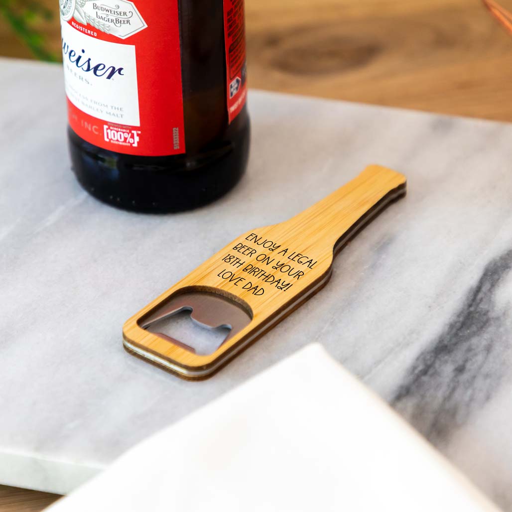 Personalised Beer Bottle Opener 18th Birthday Gift