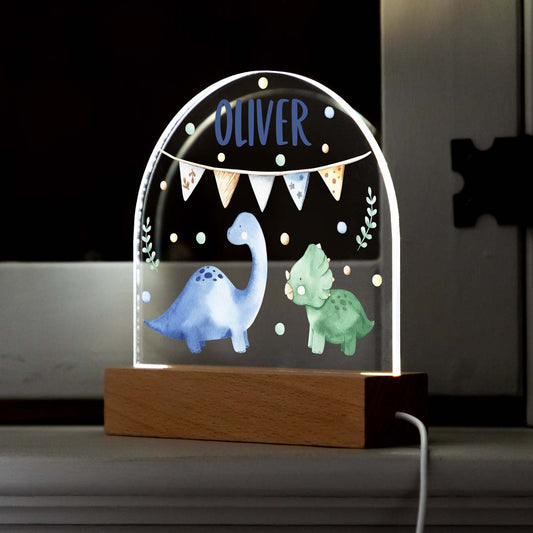 Personalised Dinosaur LED Night Light