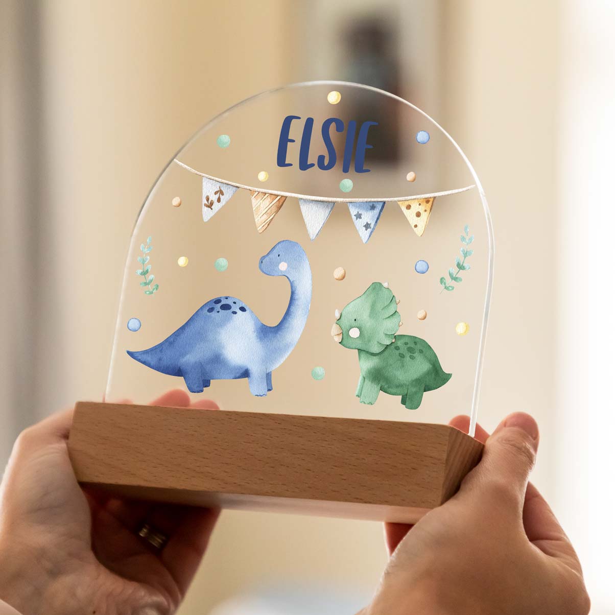 Personalised Dinosaur LED Night Light