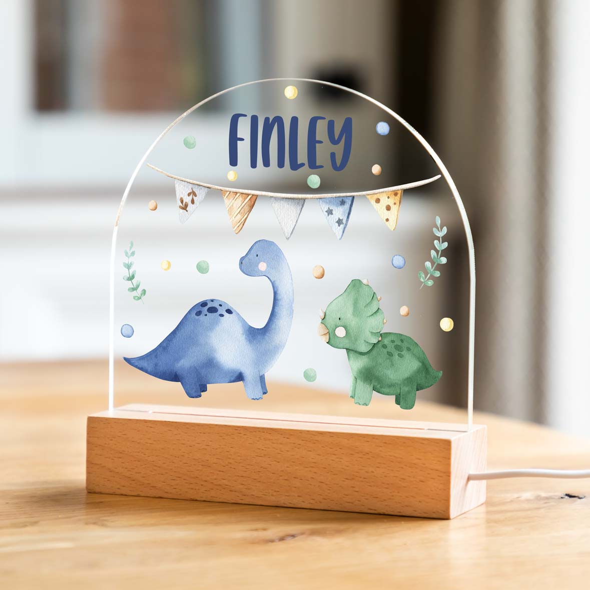Personalised Dinosaur LED Night Light