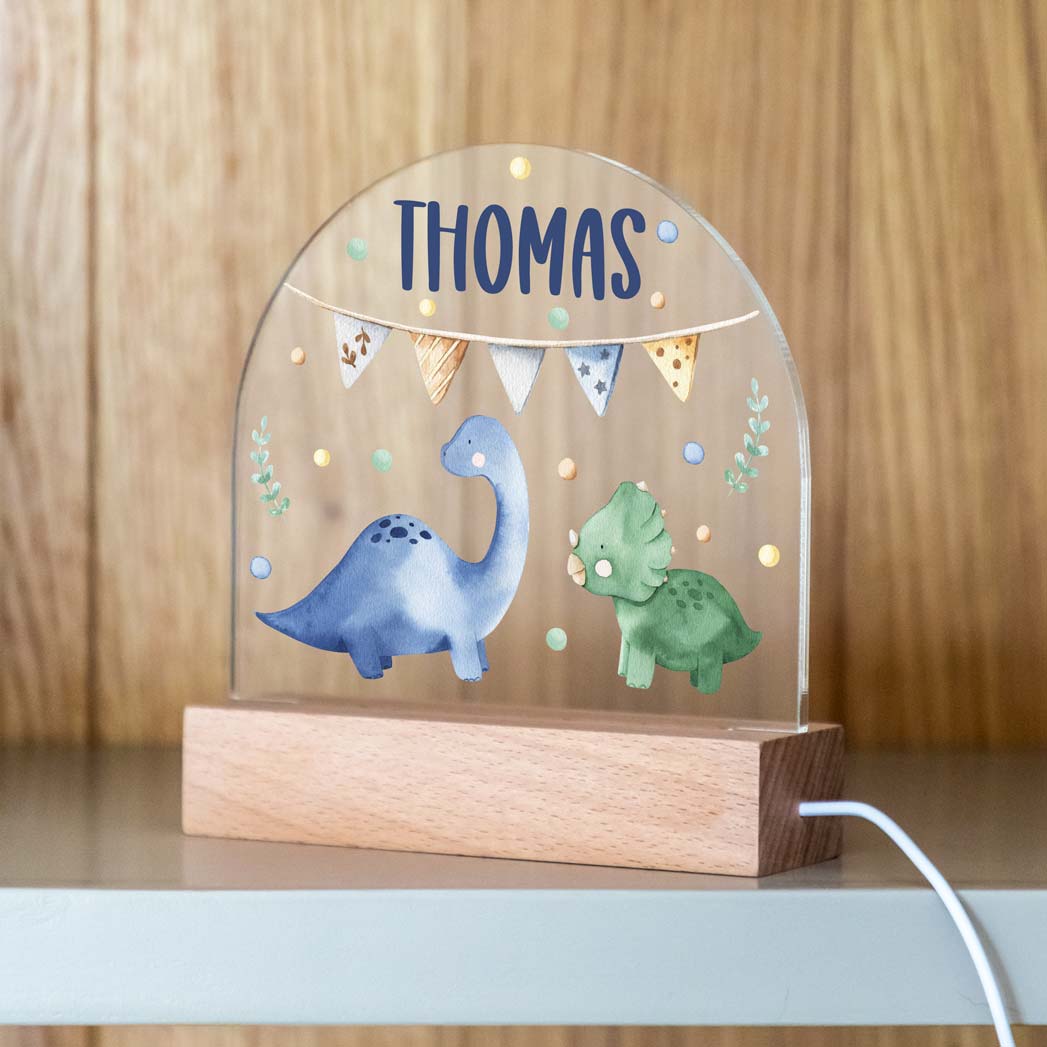 Personalised Dinosaur LED Night Light