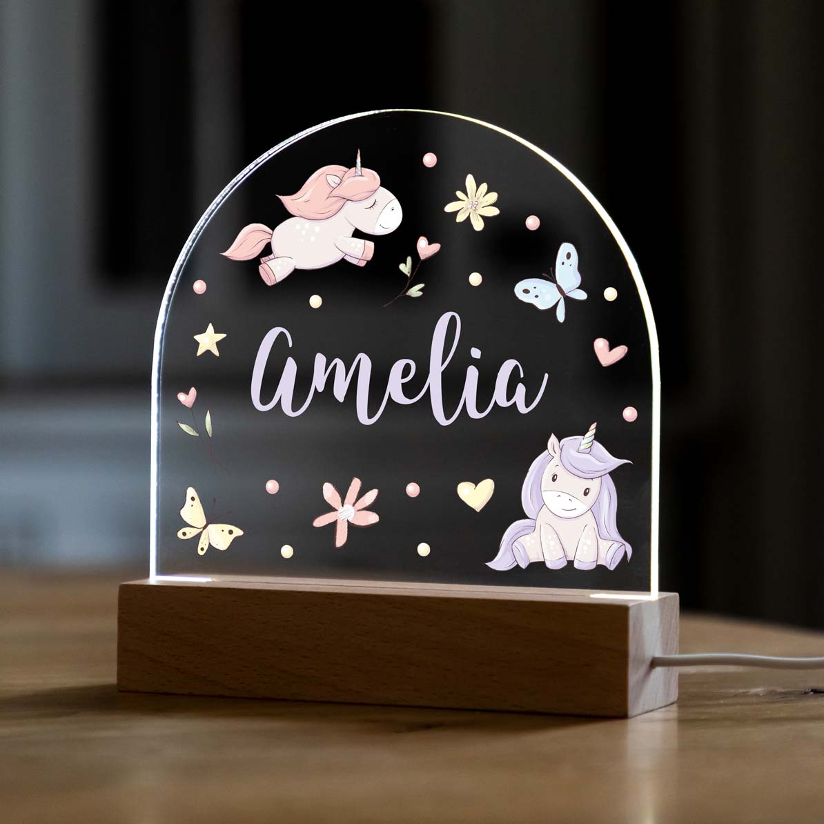 Personalised Unicorn Night Light For Children