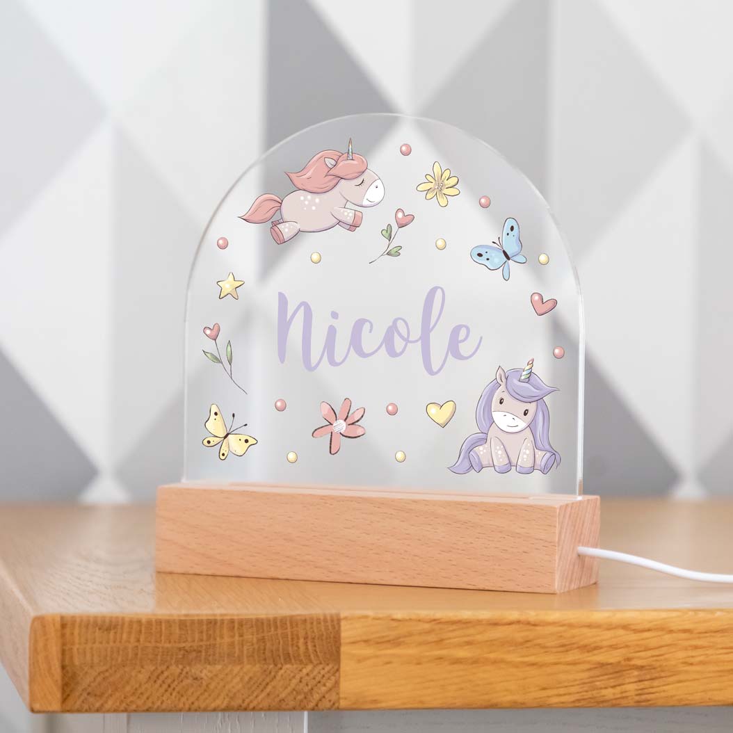 Personalised Unicorn Night Light For Children