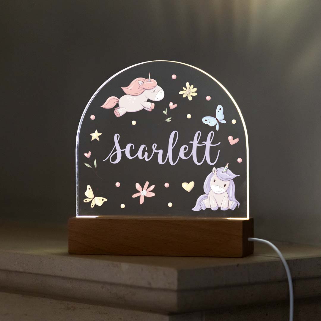 Personalised Unicorn Night Light For Children