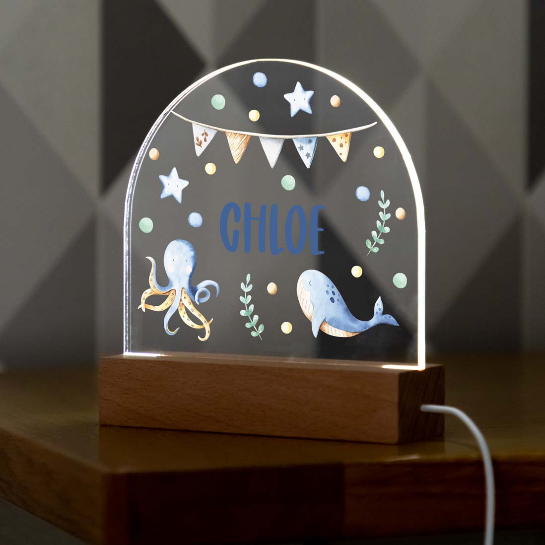 Personalised Night Light Sea Life Animals