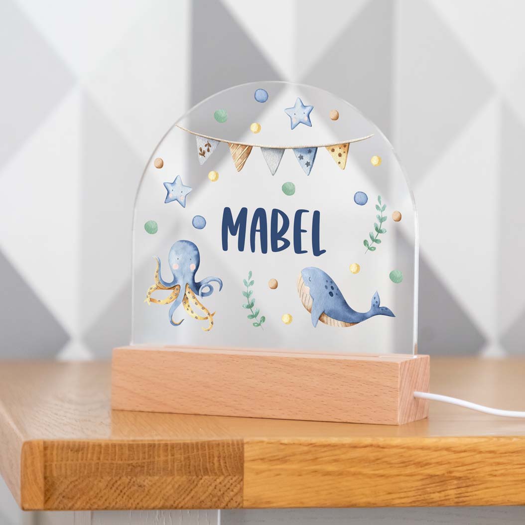 Personalised Night Light Sea Life Animals