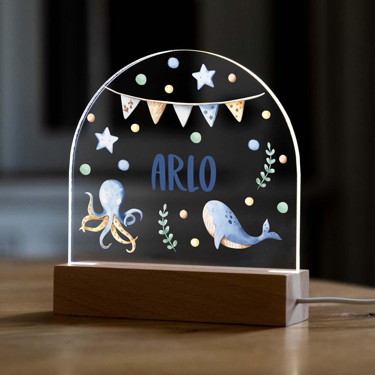 Personalised Night Light Sea Life Animals