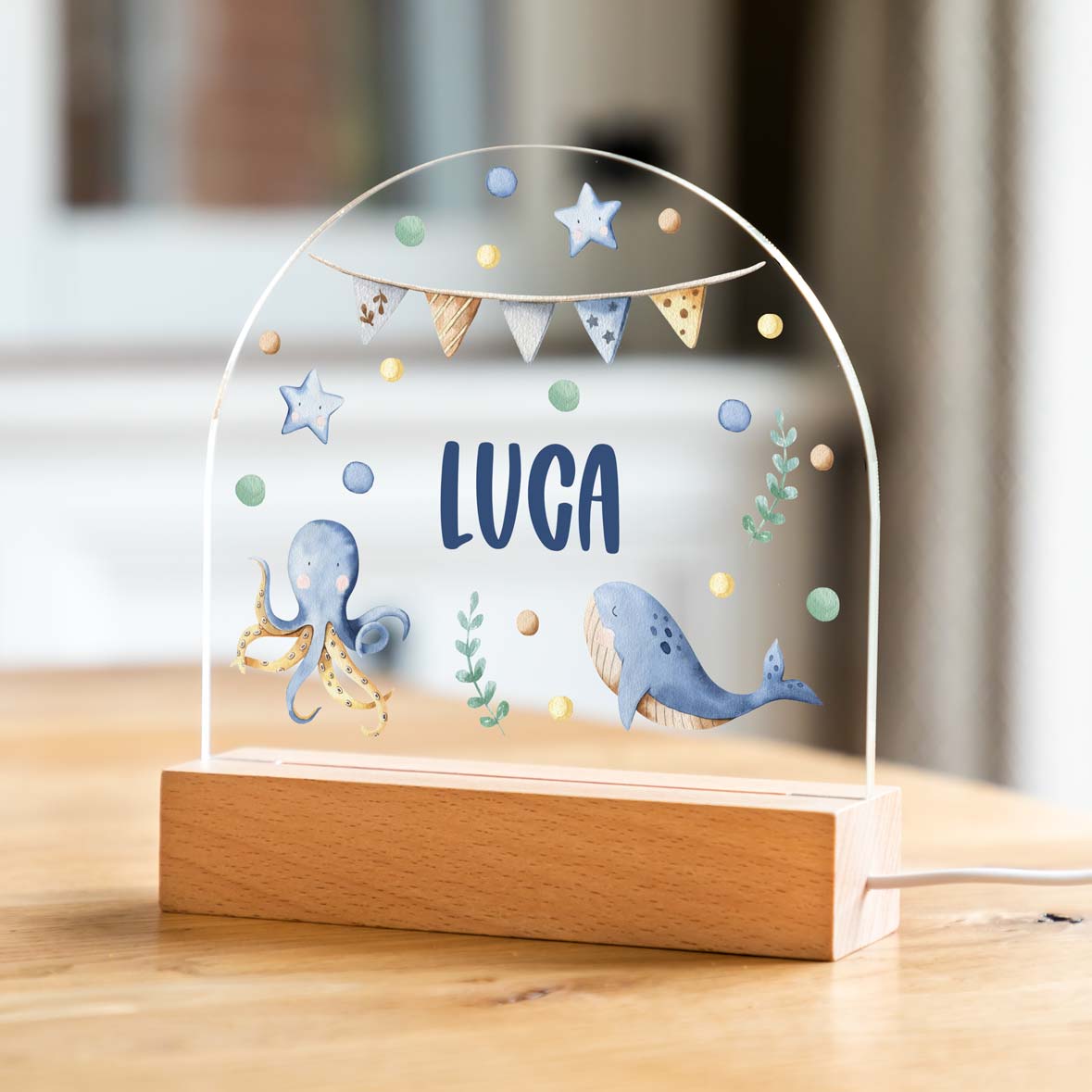 Personalised Night Light Sea Life Animals