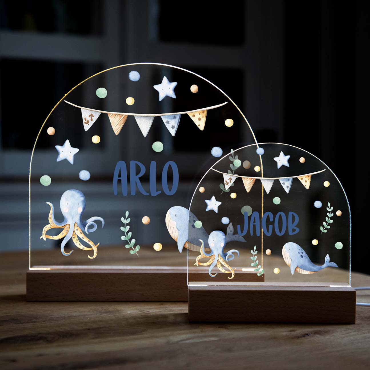 Personalised Night Light Sea Life Animals
