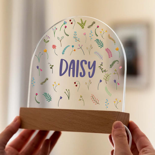 Personalised Wildflower LED Night Light