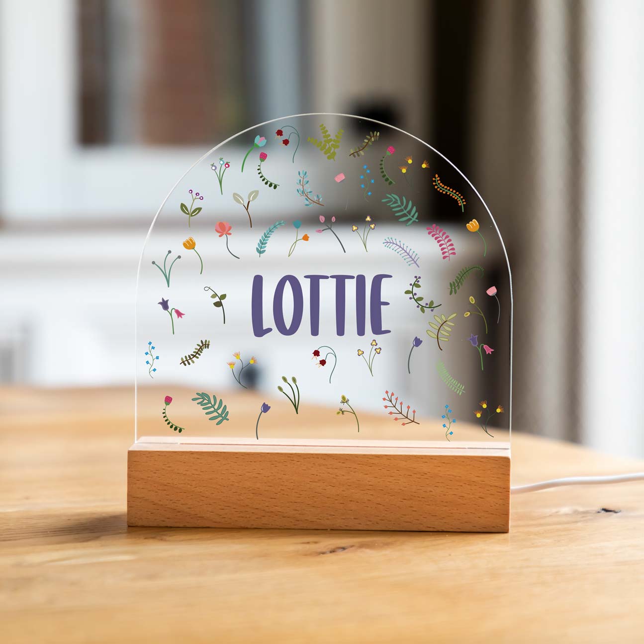 Personalised Wildflower LED Night Light