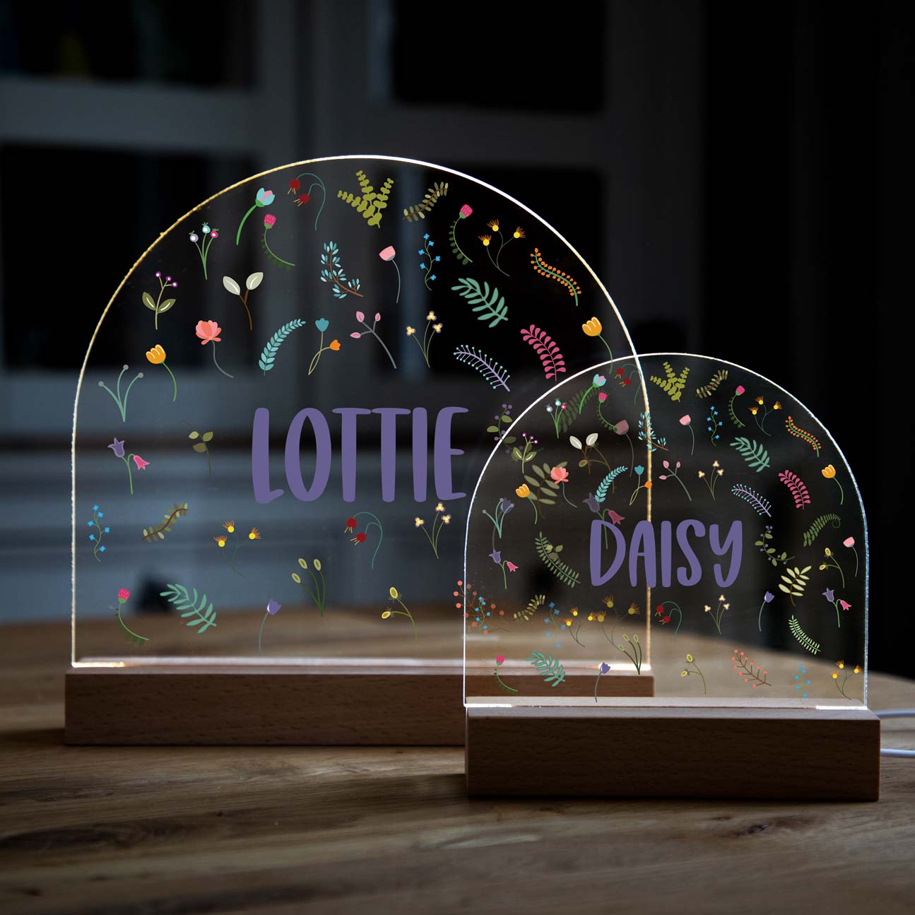 Personalised Wildflower LED Night Light