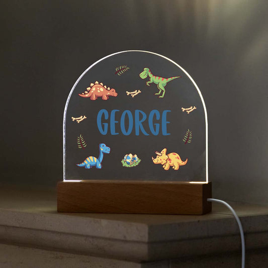 Personalised Dinosaur Night Light For Children