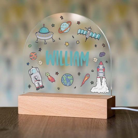 Personalised Space Night Light For Children