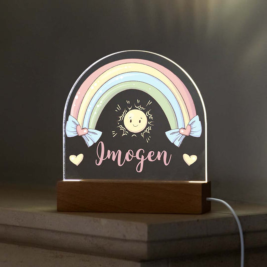Personalised Rainbow Sunshine Night Light For Children