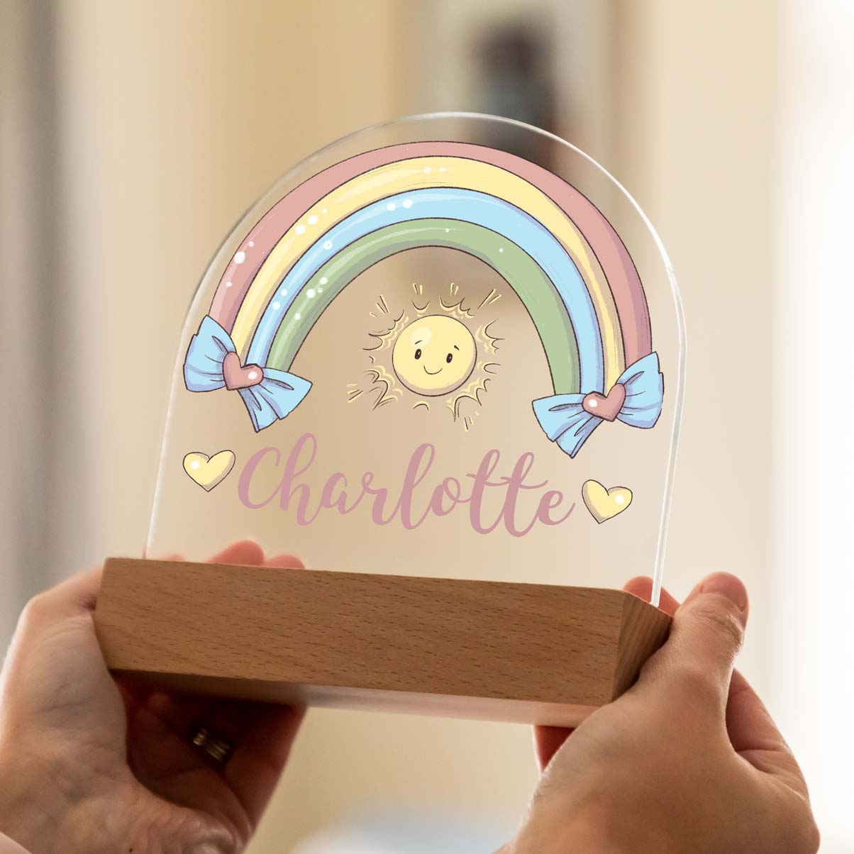 Personalised Rainbow Sunshine Night Light For Children