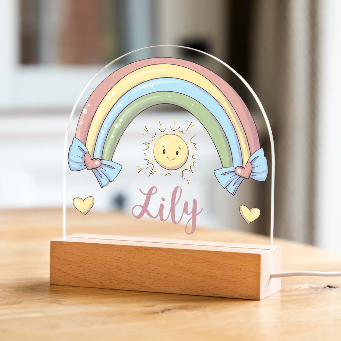Personalised Rainbow Sunshine Night Light For Children