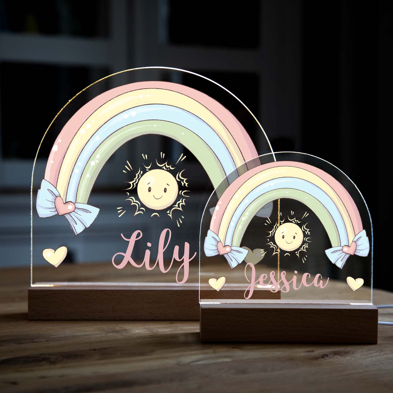 Personalised Rainbow Sunshine Night Light For Children