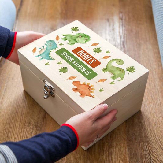 Personalised Dinosaur Keepsake Box Gift For Children
