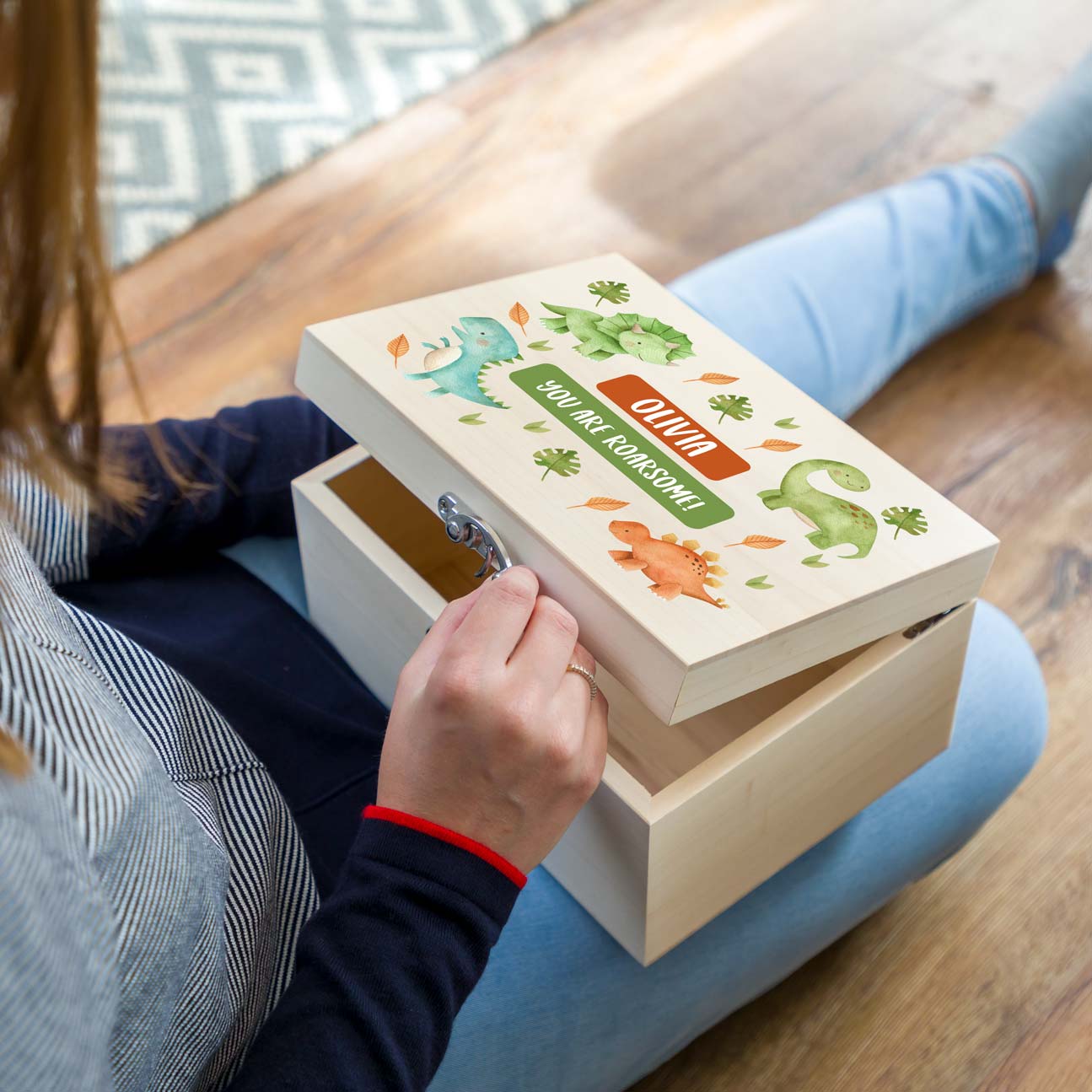 Personalised Dinosaur Keepsake Box Gift For Children