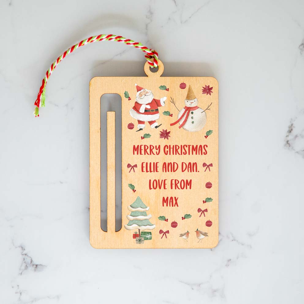 Personalised Christmas Money Gift Holder Santa and Snowman