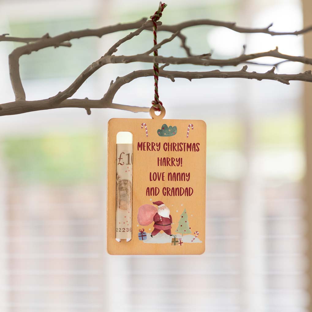 Personalised Christmas Money Holder Gift With Santa