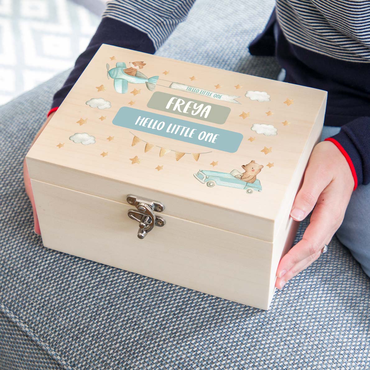 Personalised Bear and Fox Keepsake Box Gift For Children