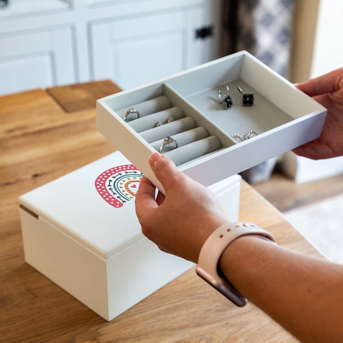 Personalised Rainbow Jewellery Box Gift For Girls