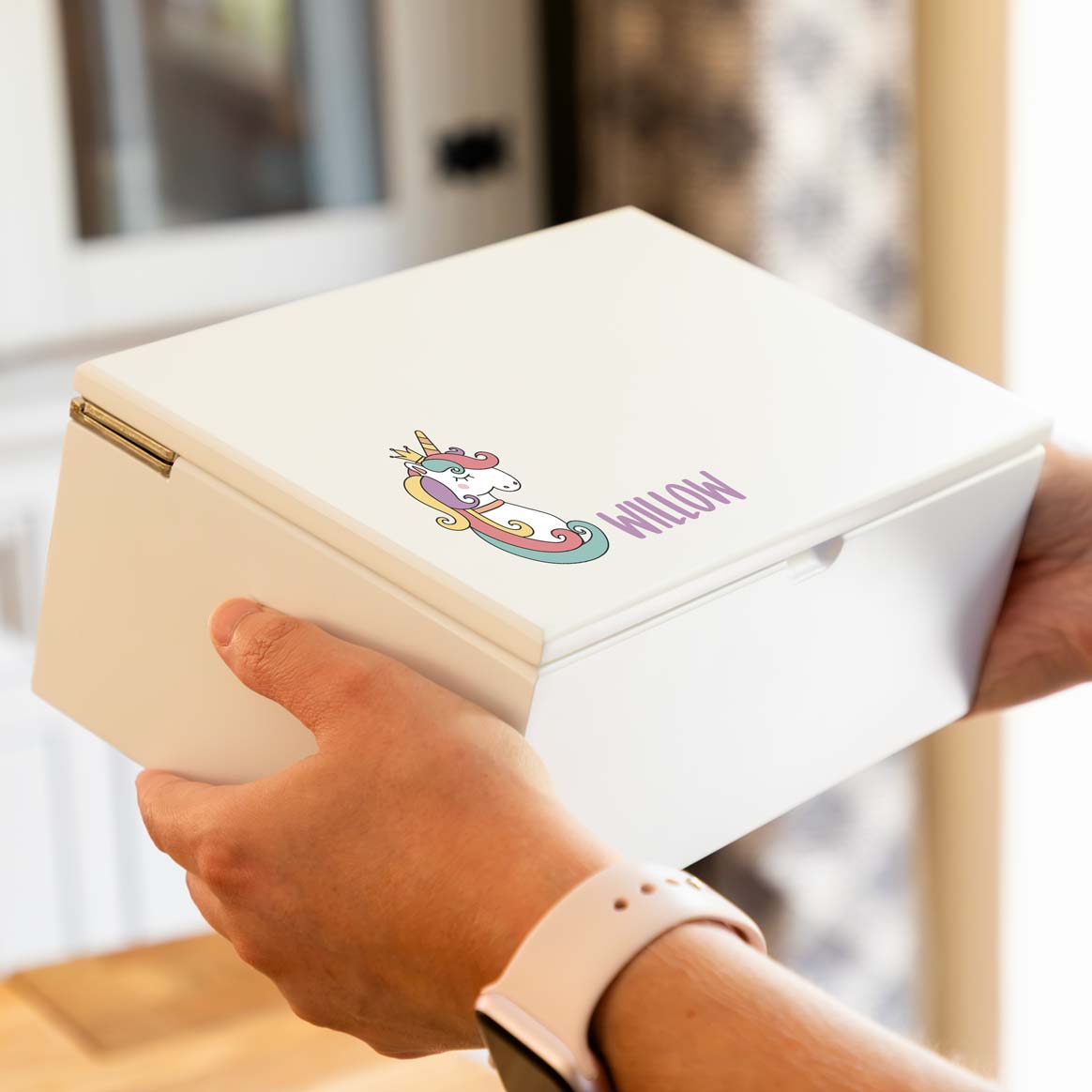 Personalised Unicorn Jewellery Box With Lift Out Tray Gift For Girls