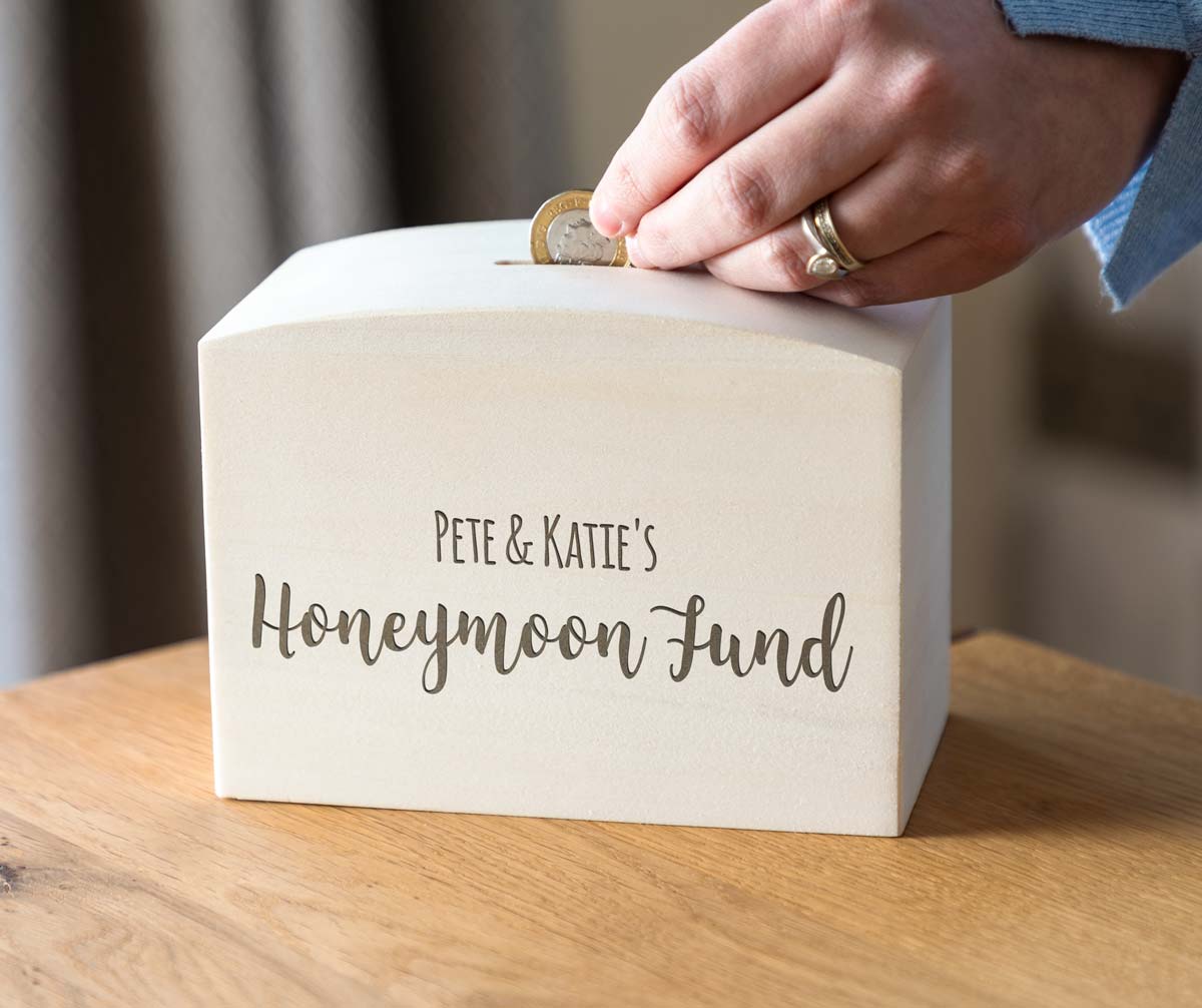 Personalised Honeymoon Fund Money Box
