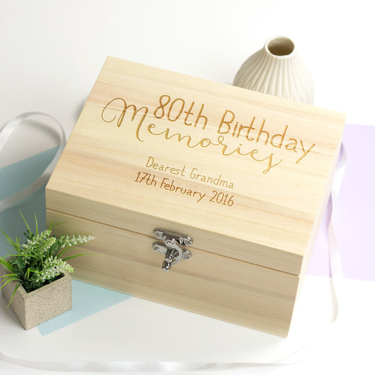Personalised 80th Birthday Keepsake Box