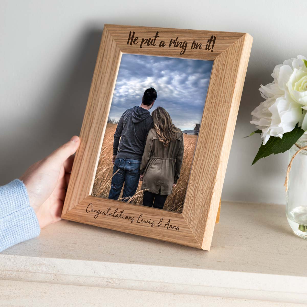 Personalised Engagement Photo Frame Gift For Couple
