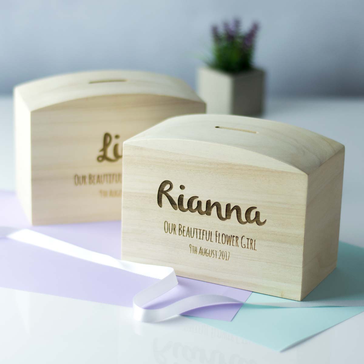 Personalised Flower Girl Money Box Gift