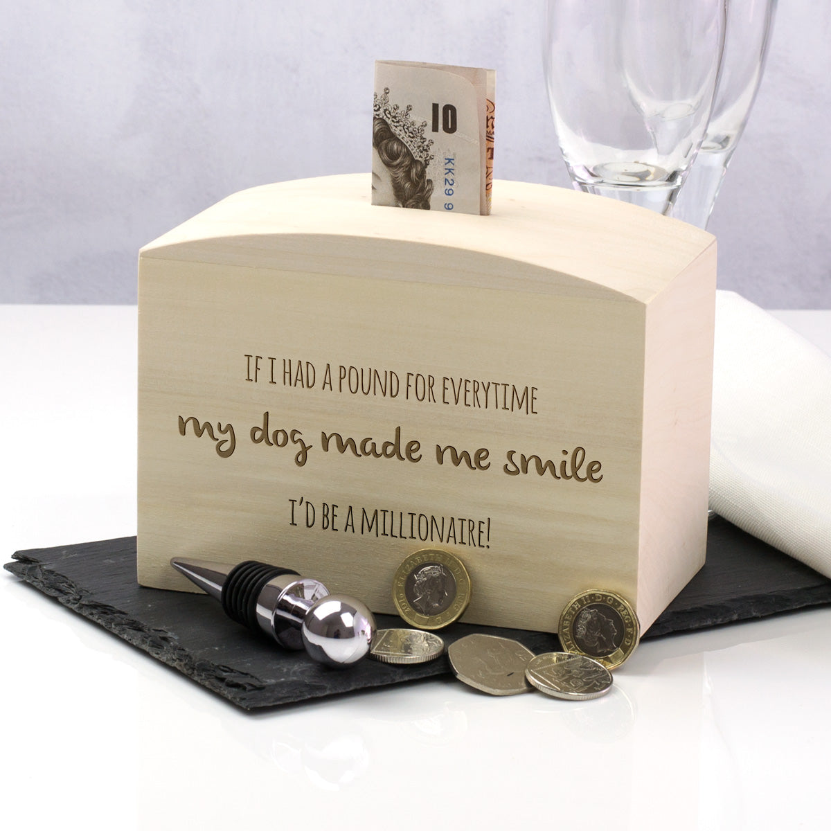 Personalised If I Had A Pound Money Box