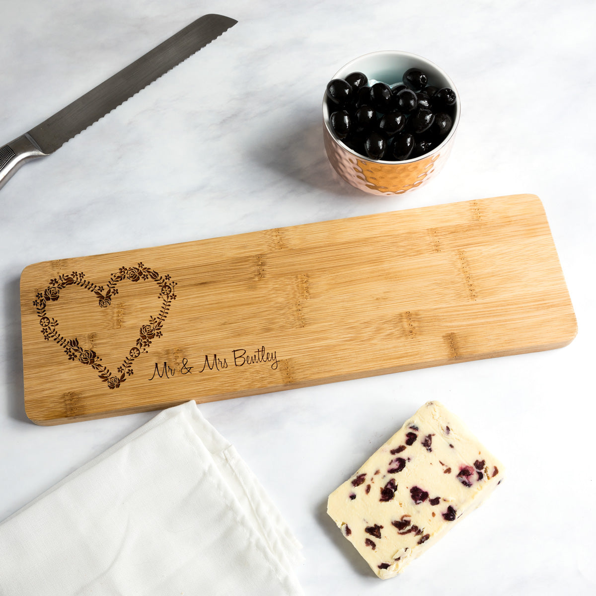 Personalised Bamboo Serving Board Wedding Gift