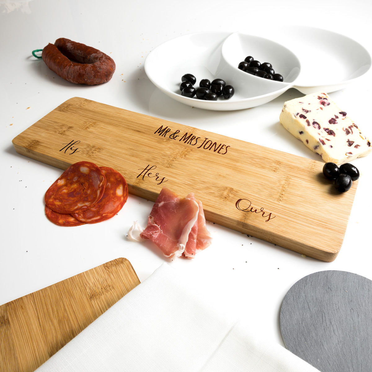 Personalised His Hers Ours Serving Board Wedding Gift