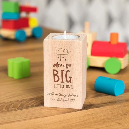 Personalised New Baby Candle Holder Gift