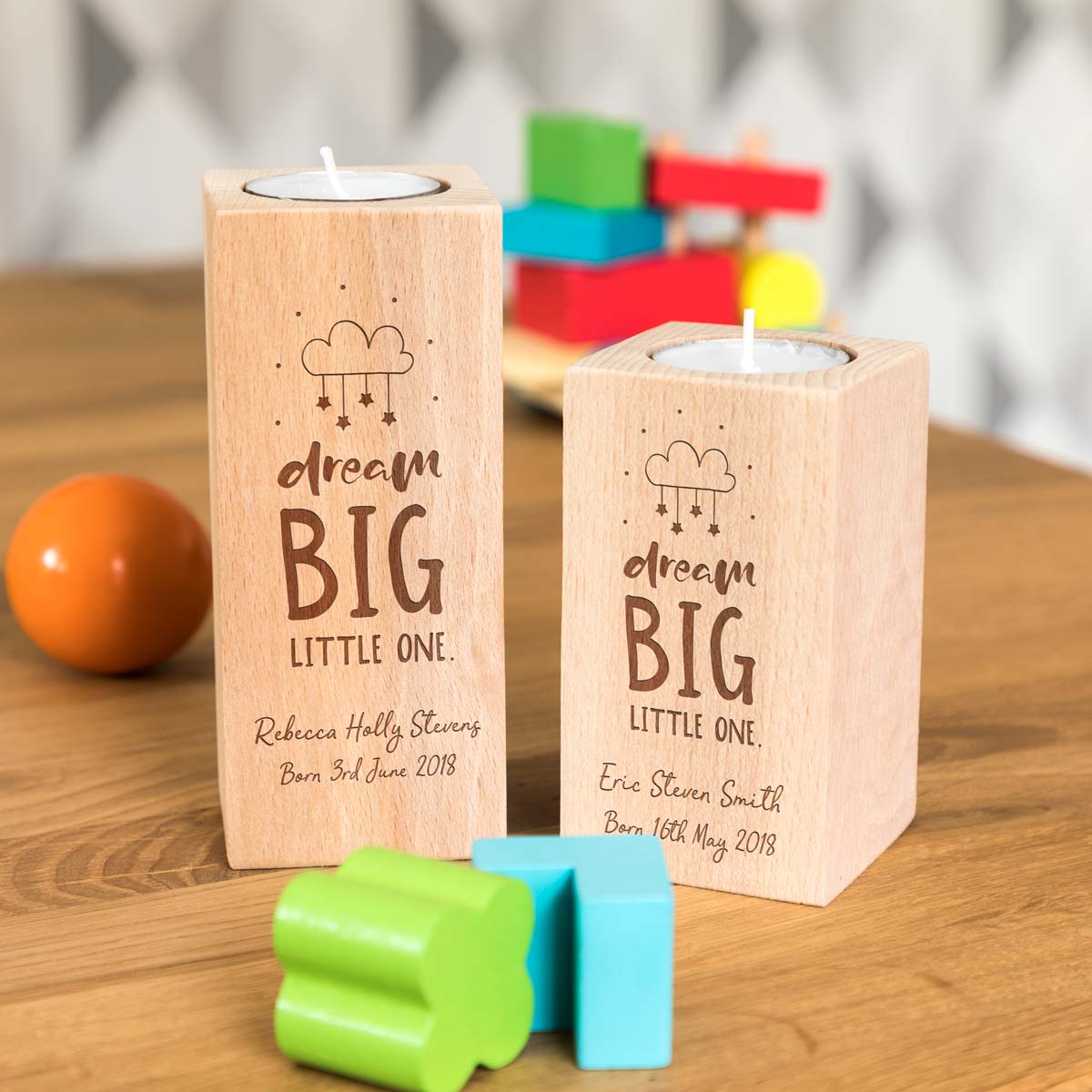 Personalised Wood Candle Holder Gift