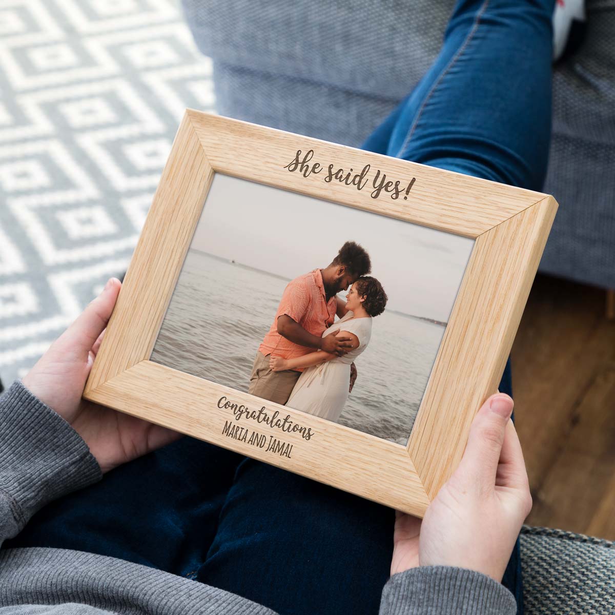 Personalised She Said Yes Engagement Photo Frame