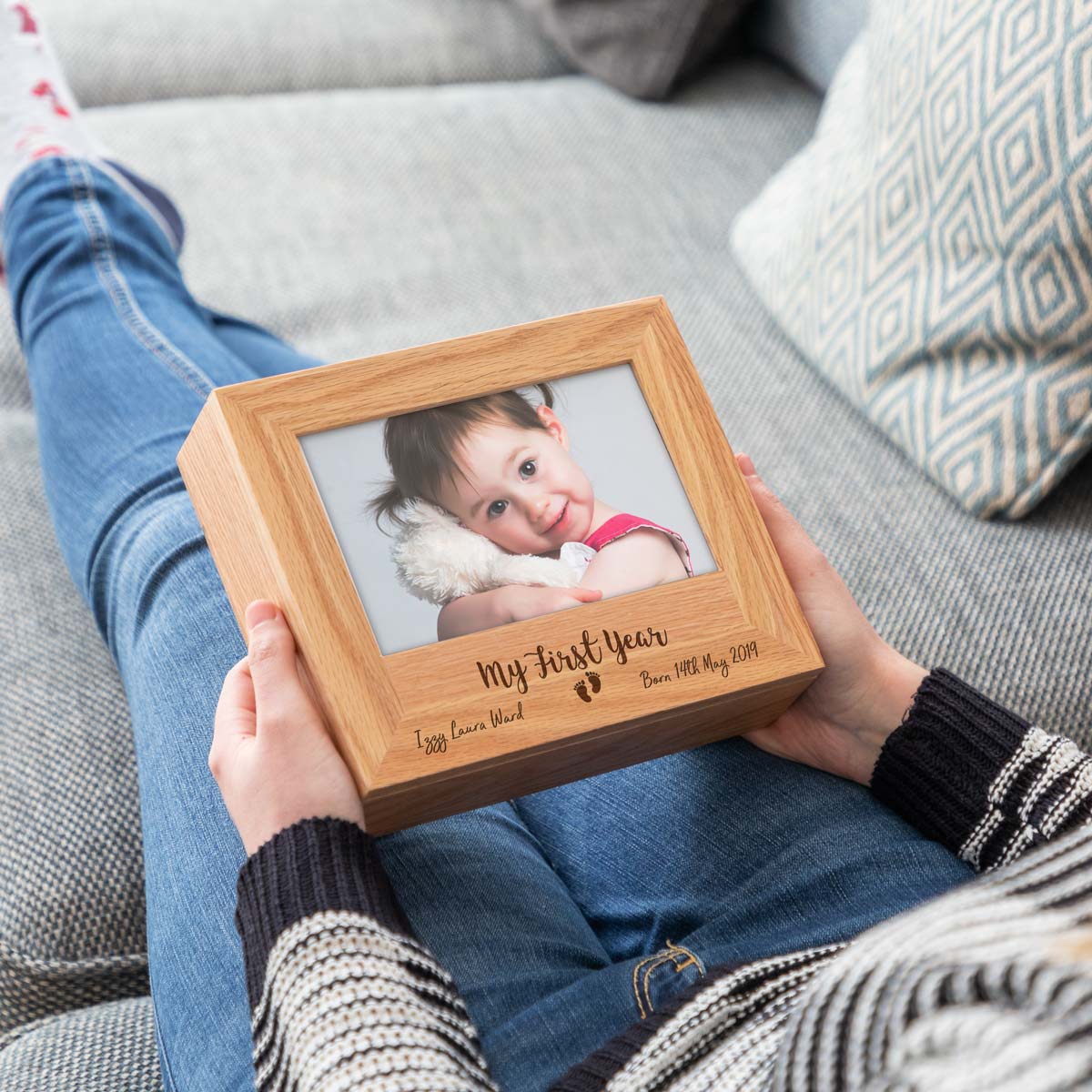Personalised New Baby Keepsake Box Gift
